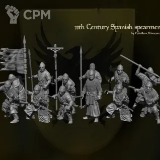 Описание картинки 11th Century Spanish Spearmen (12 шт) от NITAI по цене 1 200руб | Свободный Рынок Миниатюр - СРМ