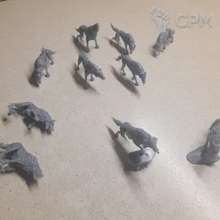 Описание картинки Dire Wolves / Ужасные Волки от 3D6 по цене 1 600руб | Свободный Рынок Миниатюр - СРМ
