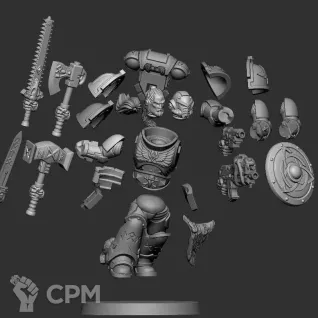 Описание картинки Space Wolves Capitan от MrMetalHorror по цене 350руб | Свободный Рынок Миниатюр - СРМ