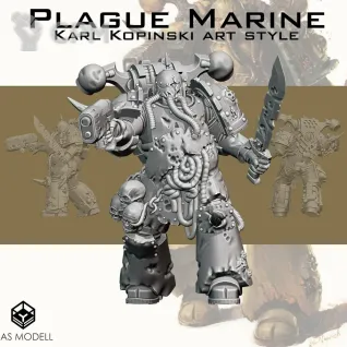 Описание картинки Plague marine от MrMetalHorror по цене 230руб | Свободный Рынок Миниатюр - СРМ