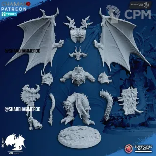 Описание картинки Daemon Prince of Chaos от MrMetalHorror по цене 1 400руб | Свободный Рынок Миниатюр - СРМ