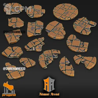 Описание картинки Basing Bits - Ruin Tiles от Studio Cockatoo по цене 260руб | Свободный Рынок Миниатюр - СРМ