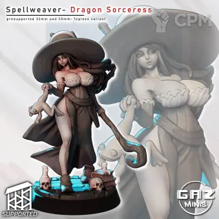 Описание картинки Spellweaver Dragon Sroceress от PocketSized Prints по цене 250руб | Свободный Рынок Миниатюр - СРМ