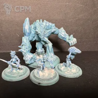 Описание картинки Malifaux Cold as Ice, ice golems december elemental от PeaceMaker по цене 2 900руб | Свободный Рынок Миниатюр - СРМ