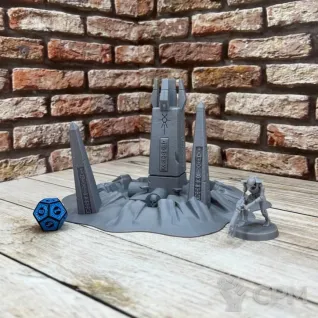 Описание картинки Руины обелиска, Некроны от HellHammer 3D Print по цене 645руб | Свободный Рынок Миниатюр - СРМ