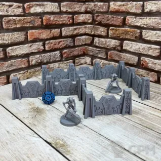 Описание картинки Модульные баррикады (барьеры), Некроны от HellHammer 3D Print по цене 485руб | Свободный Рынок Миниатюр - СРМ