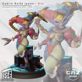 Описание картинки Goblin Knife Jester от PocketSized Prints по цене 180руб | Свободный Рынок Миниатюр - СРМ