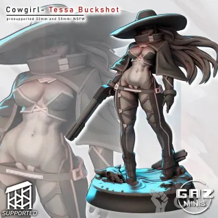 Описание картинки Cowgirl Tessa от PocketSized Prints по цене 200руб | Свободный Рынок Миниатюр - СРМ