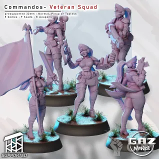 Описание картинки Commandos Veteran Squad HQ от PocketSized Prints по цене 900руб | Свободный Рынок Миниатюр - СРМ