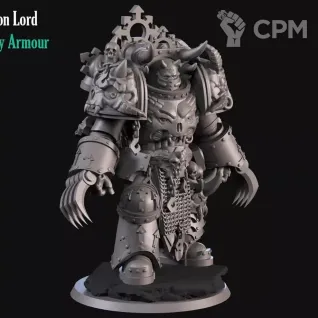 Описание картинки Chaos Lord in Terminator Armour от MrMetalHorror по цене 450руб | Свободный Рынок Миниатюр - СРМ