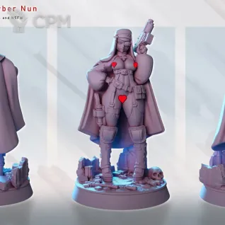 Описание картинки Sister Pyrella Cyber Nun от PocketSized Prints по цене 200руб | Свободный Рынок Миниатюр - СРМ