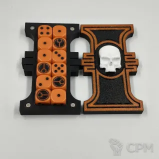 Описание картинки Бокс для кубиков Warhammer 40,000 (12 кубиков) от WebWay 3D по цене 880руб | Свободный Рынок Миниатюр - СРМ