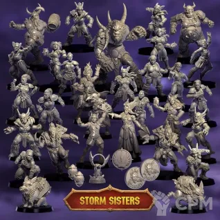 Описание картинки Storm sisters от Destr по цене 3 500руб | Свободный Рынок Миниатюр - СРМ