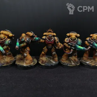 Описание картинки Imperial Fists Plazma Squad от @Avdohaprint по цене 3 500руб | Свободный Рынок Миниатюр - СРМ