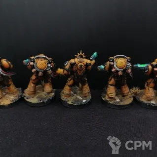 Описание картинки Imperial Fists Plazma Squad от @Avdohaprint по цене 3 500руб | Свободный Рынок Миниатюр - СРМ