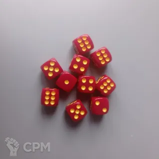 Описание картинки Кости (дайсы) Д6 12 мм. Темно-красные - 10 шт. от Fridericus по цене 100руб | Свободный Рынок Миниатюр - СРМ