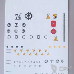 Описание картинки Adeptus Mechanicus Transfers (декали Адмехов) от Fridericus по цене 250руб | Свободный Рынок Миниатюр - СРМ