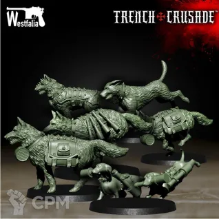 Описание картинки Red brigade Trench Crusade, 8шт + собаки. от Armorhamster по цене 900руб | Свободный Рынок Миниатюр - СРМ