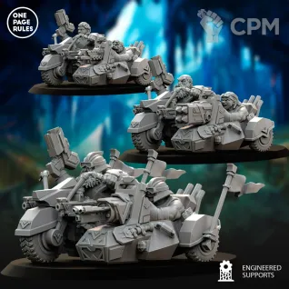 Описание картинки Votann Trike Bikes от Barduck Miniatures по цене 2 290руб | Свободный Рынок Миниатюр - СРМ