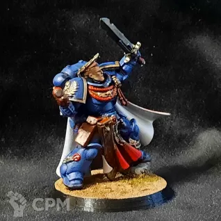 Описание картинки Space Marines Ultramarine Primaris Captain с мечом и плазмой 3D от Superguns по цене 750руб | Свободный Рынок Миниатюр - СРМ