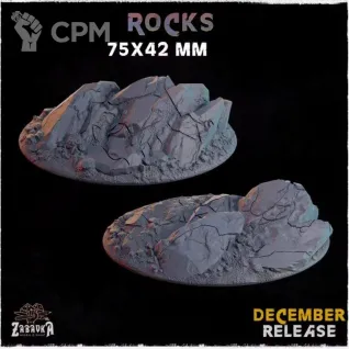 Описание картинки База 75х42мм под скалистую местность (rocks) 1 шт. от Print and play по цене 300руб | Свободный Рынок Миниатюр - СРМ