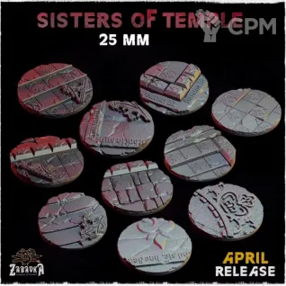 Описание картинки Базы 25мм под храмы (temple) 10 шт. от Print and play по цене 500руб | Свободный Рынок Миниатюр - СРМ
