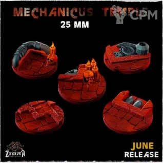 Описание картинки Базы 25мм под Адептус Механикус (Mechanicus) 10 шт. от Print and play по цене 500руб | Свободный Рынок Миниатюр - СРМ