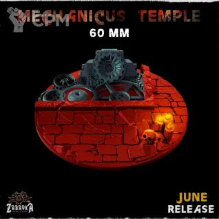 Описание картинки Базы 60мм под Адептус Механикус (Mechanicus) 1 шт. от Print and play по цене 250руб | Свободный Рынок Миниатюр - СРМ