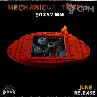 Описание картинки Базы 90х52мм под Адептус Механикус (Mechanicus) 1 шт. от Print and play по цене 400руб | Свободный Рынок Миниатюр - СРМ