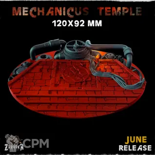Описание картинки Базы 120х92мм под Адептус Механикус (Mechanicus) 1 шт. от Print and play по цене 800руб | Свободный Рынок Миниатюр - СРМ
