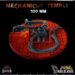 Описание картинки Базы 100мм под Адептус Механикус (Mechanicus) 1 шт. от Print and play по цене 800руб | Свободный Рынок Миниатюр - СРМ