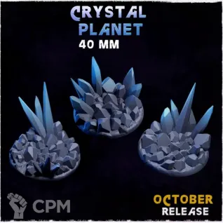 Описание картинки Базы 40мм Кристальные (Crystal) 3 шт. от Print and play по цене 300руб | Свободный Рынок Миниатюр - СРМ