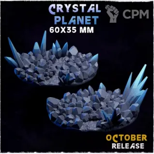 Описание картинки Базы 60х35мм Кристальные (Crystal) 3 шт. от Print and play по цене 400руб | Свободный Рынок Миниатюр - СРМ