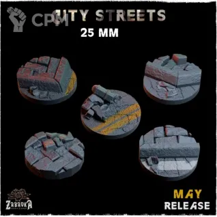 Описание картинки Базы 25мм городские (City streets) 10 шт. от Print and play по цене 500руб | Свободный Рынок Миниатюр - СРМ