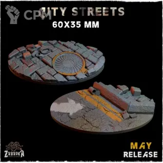 Описание картинки Базы 60х35мм городские (City streets) 3 шт. от Print and play по цене 400руб | Свободный Рынок Миниатюр - СРМ