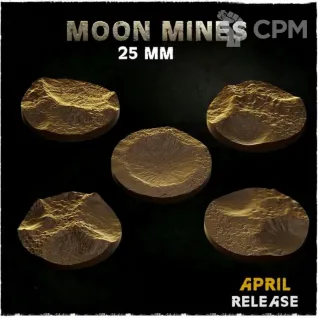 Описание картинки Базы 25мм под Луну (moon) 10 шт. от Print and play по цене 500руб | Свободный Рынок Миниатюр - СРМ