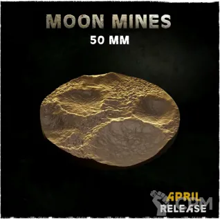 Описание картинки Базы 50мм под Луну (moon) 3 шт. от Print and play по цене 400руб | Свободный Рынок Миниатюр - СРМ