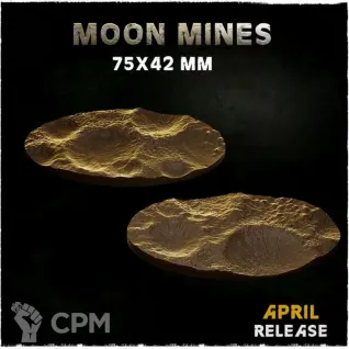 Описание картинки Базы 75х42мм под Луну (moon) 1 шт. от Print and play по цене 300руб | Свободный Рынок Миниатюр - СРМ
