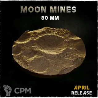 Описание картинки Базы 80мм под Луну (moon) 1 шт. от Print and play по цене 500руб | Свободный Рынок Миниатюр - СРМ
