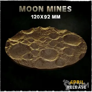 Описание картинки Базы 120х92мм под Луну (moon) 1 шт. от Print and play по цене 800руб | Свободный Рынок Миниатюр - СРМ