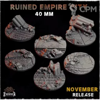 Описание картинки Базы 40мм под городские руины (empire city ruins) 3 шт. от Print and play по цене 300руб | Свободный Рынок Миниатюр - СРМ