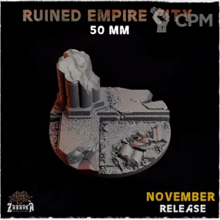 Описание картинки Базы 50мм под городские руины (empire city ruins) 3 шт. от Print and play по цене 400руб | Свободный Рынок Миниатюр - СРМ