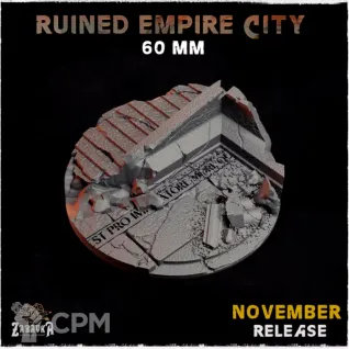 Описание картинки Базы 60мм под городские руины (empire city ruins) 1 шт. от Print and play по цене 250руб | Свободный Рынок Миниатюр - СРМ