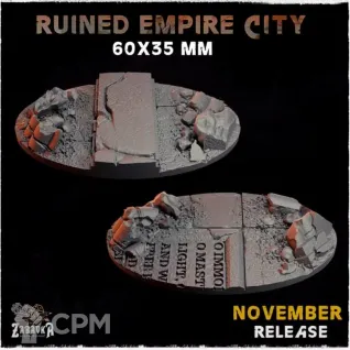 Описание картинки Базы 60х35мм под городские руины (empire city ruins) 3 шт. от Print and play по цене 400руб | Свободный Рынок Миниатюр - СРМ