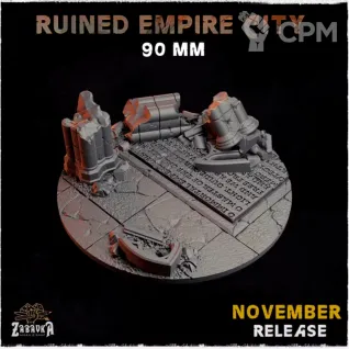 Описание картинки Базы 90мм под городские руины (empire city ruins) 1 шт. от Print and play по цене 600руб | Свободный Рынок Миниатюр - СРМ