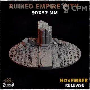 Описание картинки Базы 90х52мм под городские руины (empire city ruins) 1 шт. от Print and play по цене 400руб | Свободный Рынок Миниатюр - СРМ