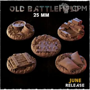 Описание картинки Военные базы 25мм (Old battlefield) 10 шт. от Print and play по цене 500руб | Свободный Рынок Миниатюр - СРМ