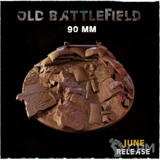 Описание картинки Военные базы 90мм (Old battlefield) 1 шт. от Print and play по цене 600руб | Свободный Рынок Миниатюр - СРМ