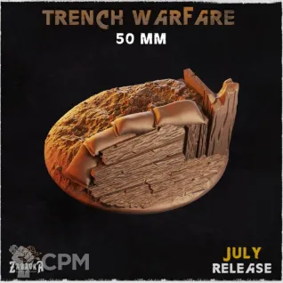 Описание картинки Базы 50мм под окопы (Trench Warfare) 3 шт. от Print and play по цене 400руб | Свободный Рынок Миниатюр - СРМ