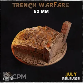 Описание картинки Базы 60мм под окопы (Trench Warfare) 1 шт. от Print and play по цене 250руб | Свободный Рынок Миниатюр - СРМ